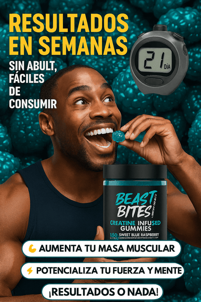 ENTRENAS COMO UN ANIMAL.. PERO ¿DÓNDE ESTÁN LOS RESULTADOS?.. CON LAS GOMITAS DE CREATINA ORIGINALES,TU ESFUERZO SÍ SE CONVIERTE EN MÚSCULO.