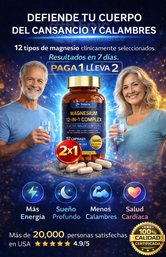 (PAGA 1 Y LLEVA 2) EL ESCUDO COMPLETO CONTRA LA DEFICIENCIA SILENCIOSA QUE PROVOCA CALAMBRES, AGOTAMIENTO Y ACELERA EL DESGASTE DE TU CUERPO.
