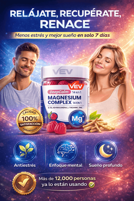(GOMITAS DE MAGNESIO 14 EN 1) ¿TE CUESTA DORMIR, VIVES TENSO Y SIENTES EL CUERPO AGOTADO?